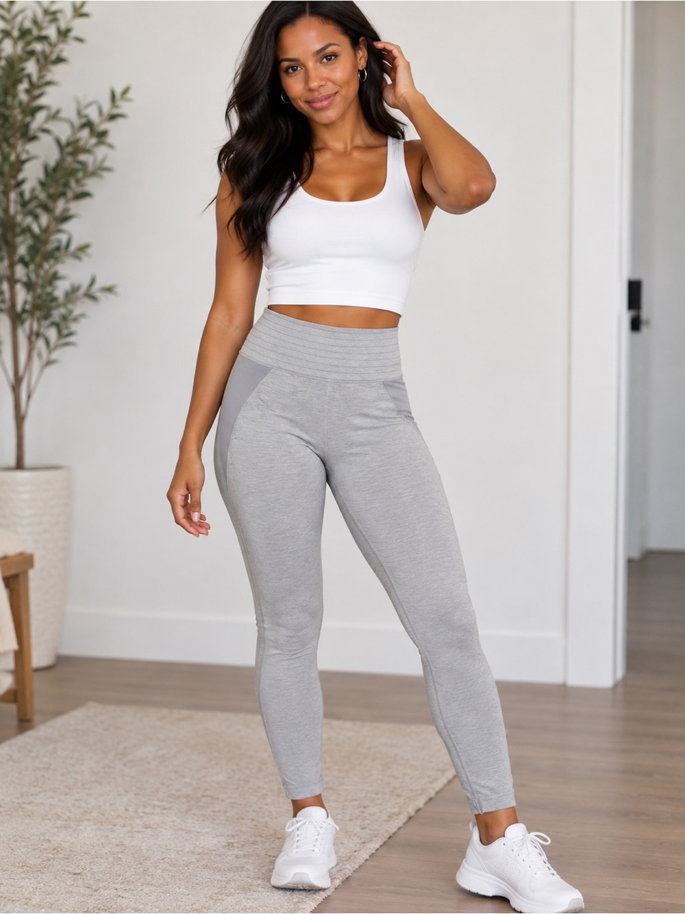 Zella Light Gray High-Rise Sculpt Leggings